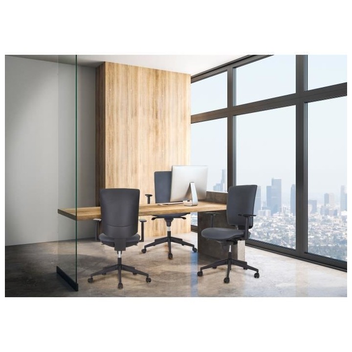 HASHTAG Chaise de bureau - Tissu Gris - L 69 x P 69 x H 106 cm