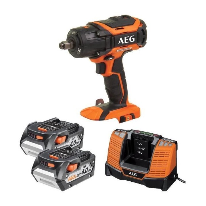 Boulonneuse a chocs AEG 18V - 2 batteries 4.0Ah - 1 chargeur 80mins -