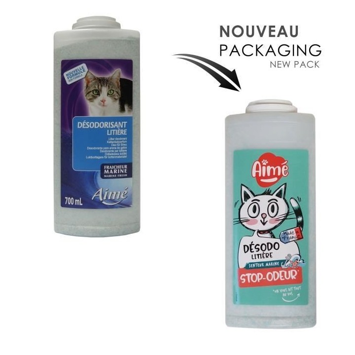AIME Désodorisant pour litiere marine 700ml - Pour chat
