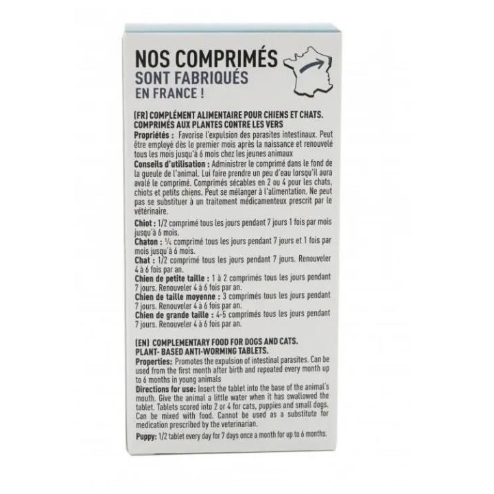 VETOCANIS Comprimés contre les Vers intestinaux pour Chien et Chat -