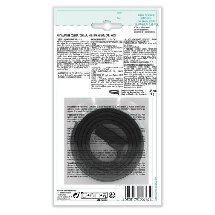 VETOCANIS COLLIER ANTIPARASITAIRE CHAT