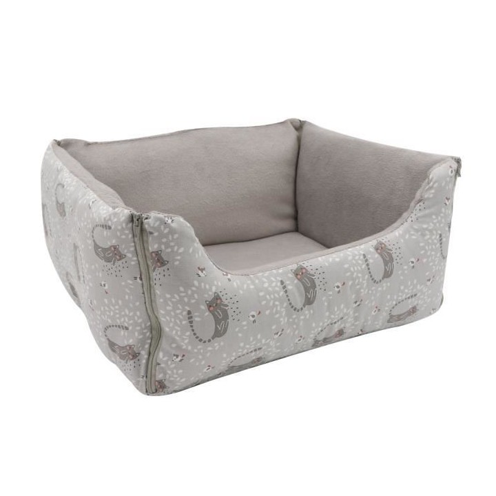 AIME Panier pour Chat et Petit Chien, en Fourrure, Panier imprimé Cou