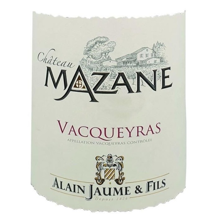 Alain Jaume Château Mazane 2014 Vacqueyras - Vin rouge des Côtes du
