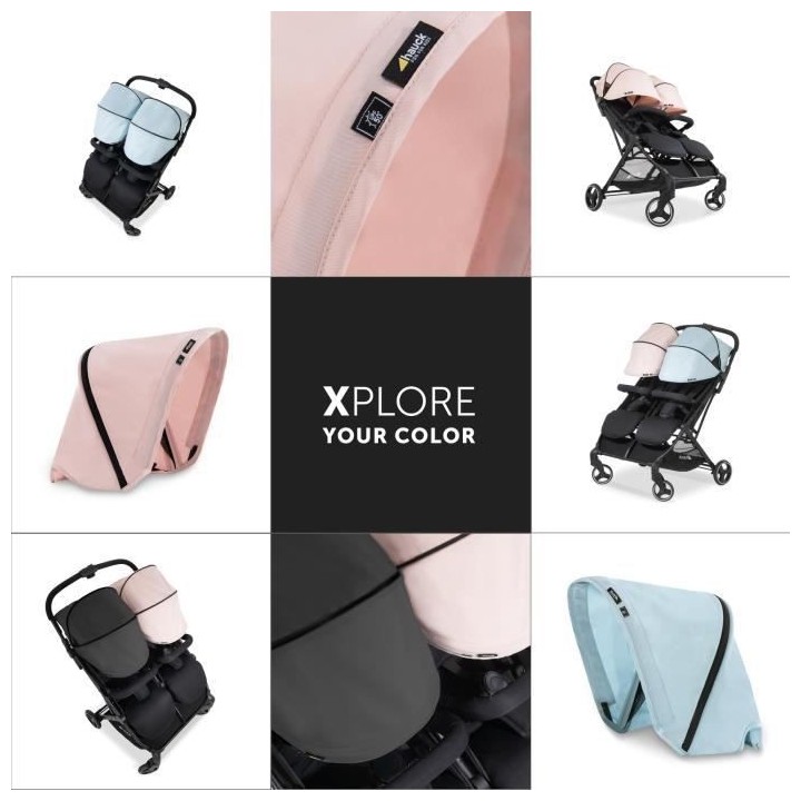 HAUCK Canopy pour poussette double Swift X Duo - iceblue