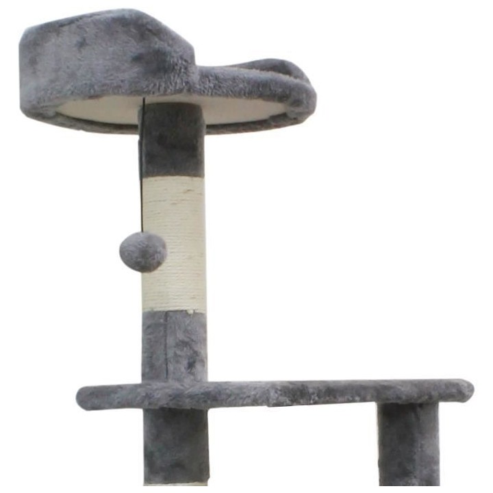 JASPER Arbre a chat gris 40 x 40 x 114 cm -3 plateformes, 1 niche, pot