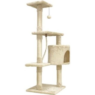 PALOMA Arbre a chat beige 40 x 40 x 114cm - 3 plateformes, 1 corde, 1