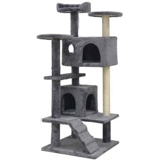 SUZI - Arbre a chat gris 50 x 50 x 125 cm 5 plateformes – 2 niches