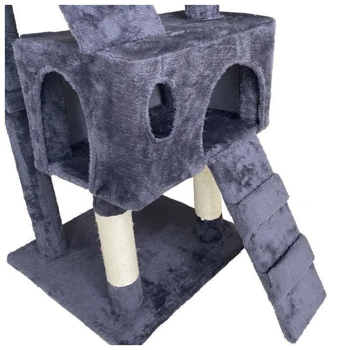 BILLY Arbre a chat gris 50 x 50 x 170 cm - 5 plateformes, 2 escaliers,