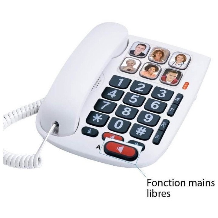 Téléphone filaire senior Alcatel TMax 10 - 6 mémoires directes avec