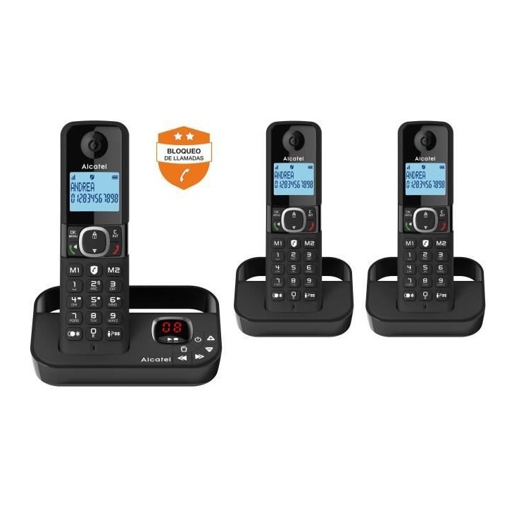 Téléphone fixe sans fil - ALCATEL - F860 voice trio noir - Blocage d