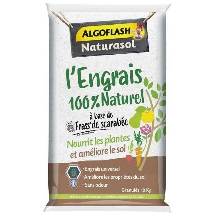Engrais 100% Naturel Complet a base de Fass de Scarabée - ALGOFLASH N
