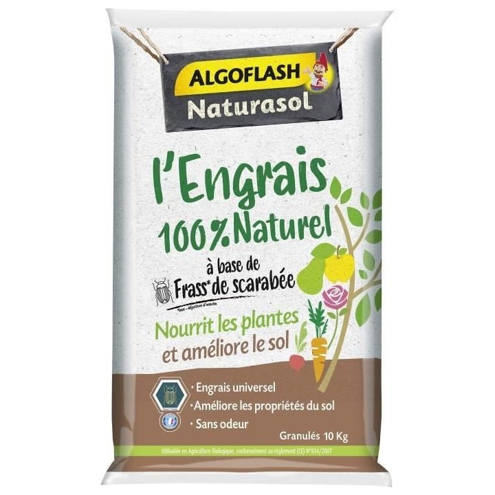 Engrais 100% Naturel Complet a base de Fass de Scarabée - ALGOFLASH N