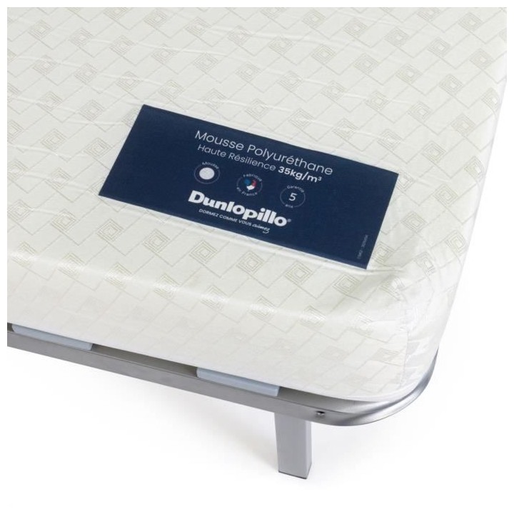 DUNLOPILLO Banquette BZ - Tissu Noir + 2 coussins noir - L 140 x P 99