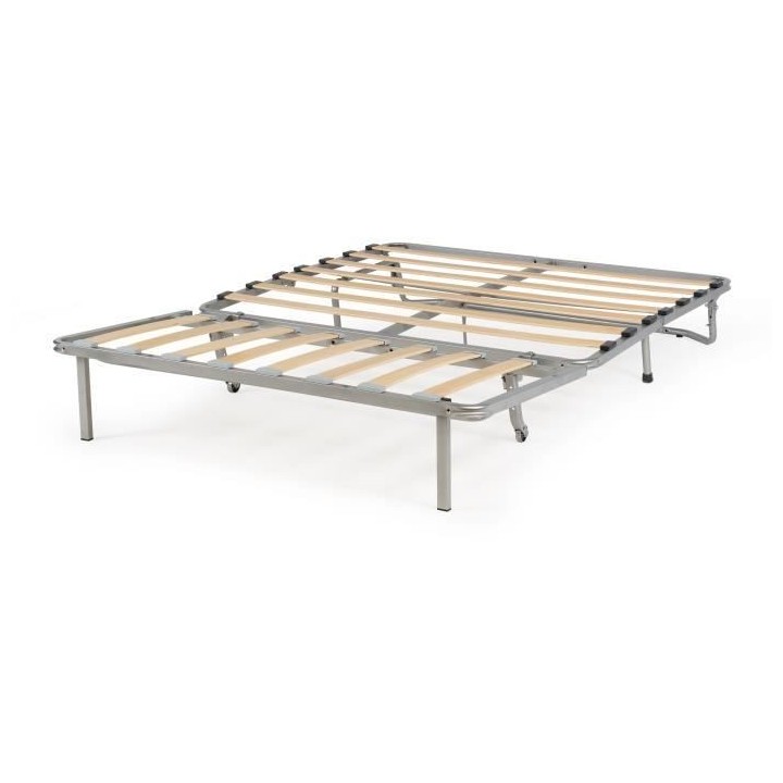 DUNLOPILLO Banquette BZ - Tissu Noir + 2 coussins noir - L 140 x P 99