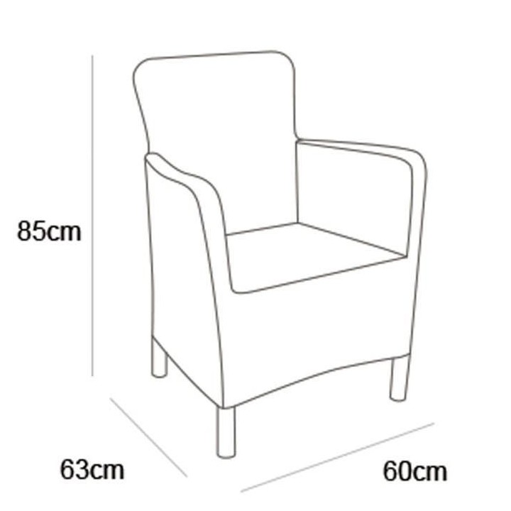Keter Chaise de salle a manger de jardin Trenton Graphite 408946