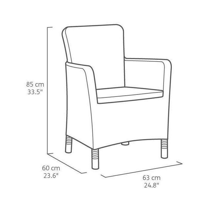 Keter Chaise de salle a manger de jardin Trenton Graphite 408946