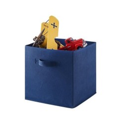 COMPO Boîte de rangement/tiroir pour meuble en tissu 27x27x28 cm - Bleu foncé