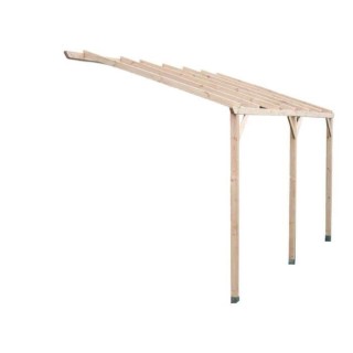 Carport mural en bois Autoclave 15 m² - ALTONA - 3 x 5 m - Pin trait