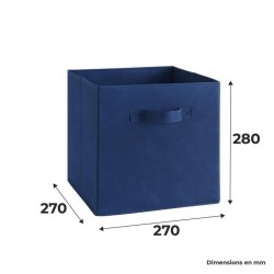 COMPO Boîte de rangement/tiroir pour meuble en tissu 27x27x28 cm - Bleu foncé