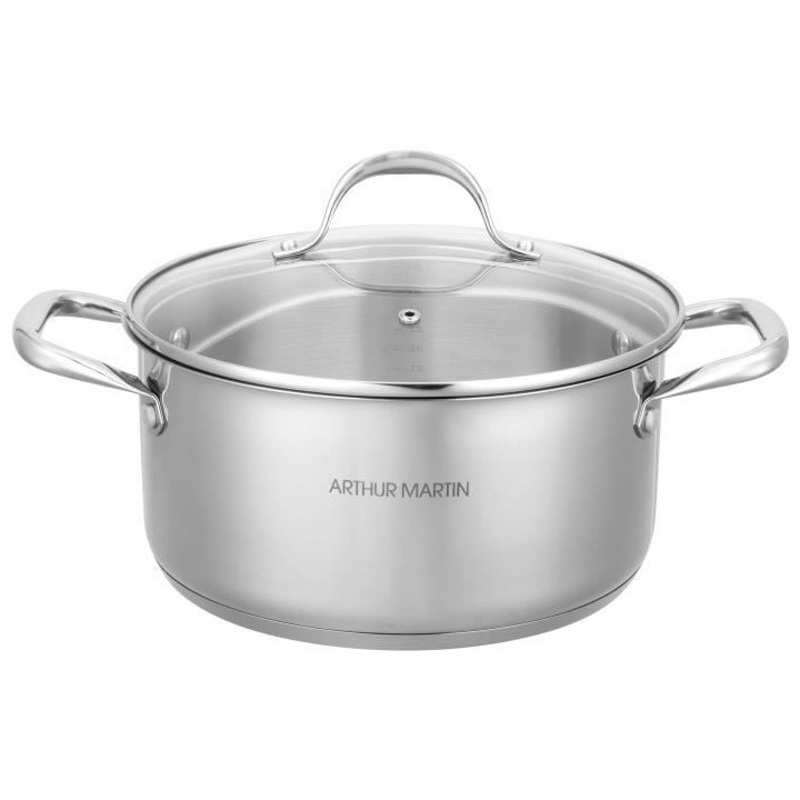AM2513 Arthur Martin Marmite 28 cm avec couvercle – Acier Inoxydable