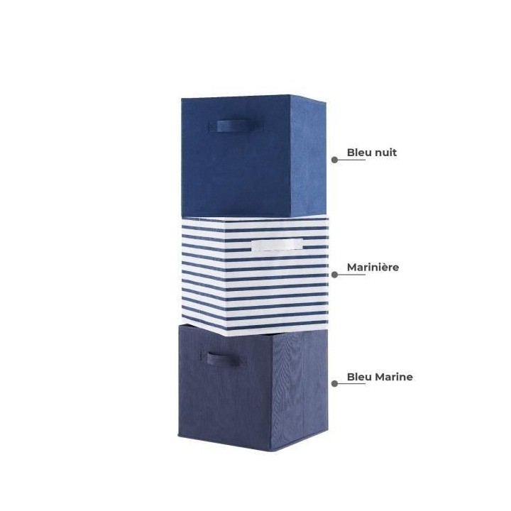COMPO Boîte de rangement/tiroir pour meuble en tissu 27x27x28 cm - Bl