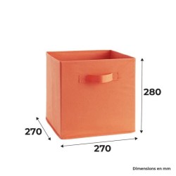 COMPO Boîte de rangement/tiroir pour meuble en tissu - 27x27x28 cm - Orange