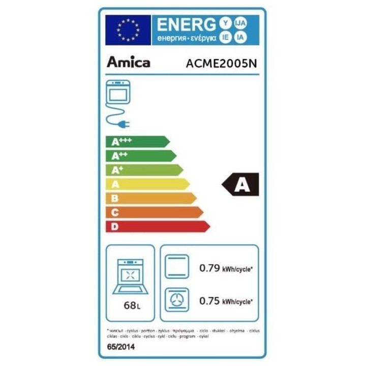 Cuisiniere mixte - AMICA - ACME2005N - 4 feux - 90-95 x 60 x 60 cm - N