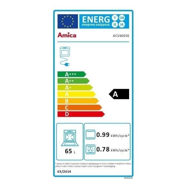 AMICA ACV6003S Cuisiniere Vitroceramique 60X60 Cm Silver