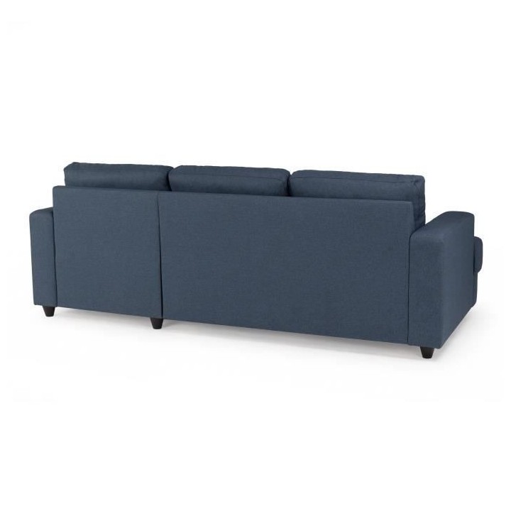 Canapé d'angle droit 4 places - Tissu bleu - Contemporain - L 215 x P