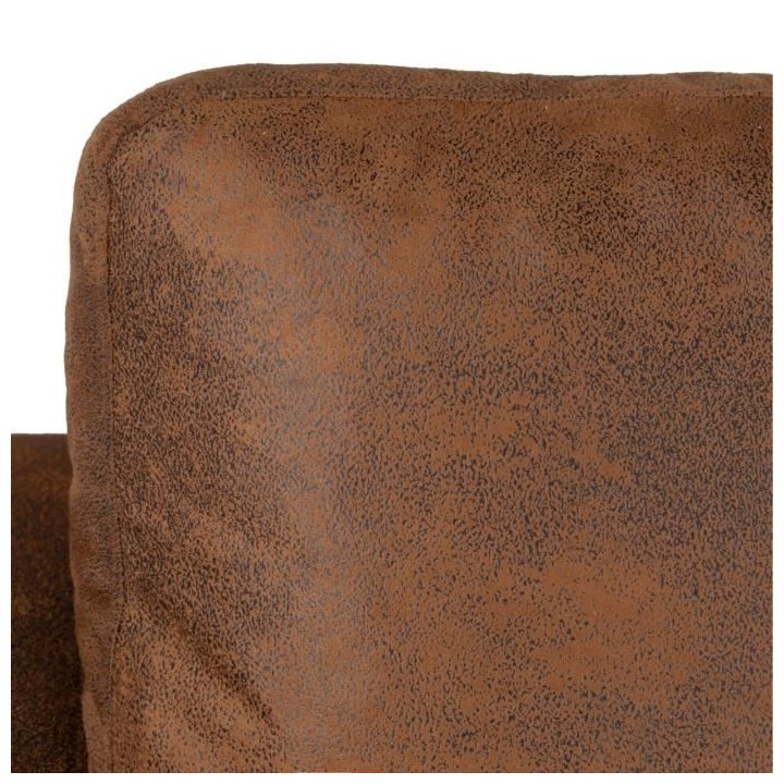 Canapé d'angle droit 4 places - Tissu marron vintage - Contemporain -