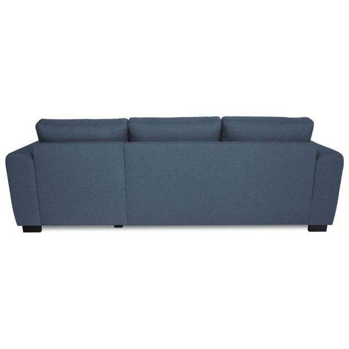 Canapé d'angle fixe réversible 4 places - Tissu Bleu - L245 x P150 x