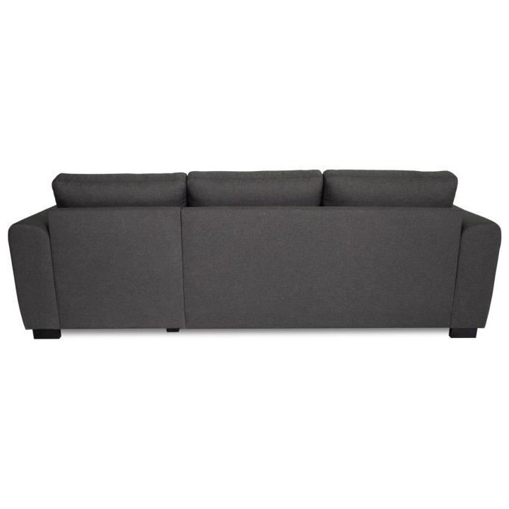 Canapé d'angle fixe réversible 4 places - Tissu Anthracite - L245 x