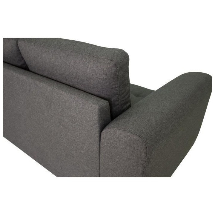 Canapé d'angle fixe réversible 4 places - Tissu Anthracite - L245 x