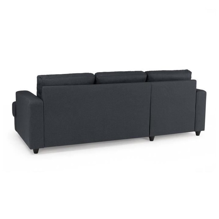 Canapé d'angle gauche 4 places Paul - Tissu gris anthracite - L 215 x