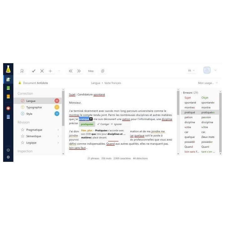 MYSOFT Antidote 11 - Correcteur, Dictionnaires, Guides - Pour le fran