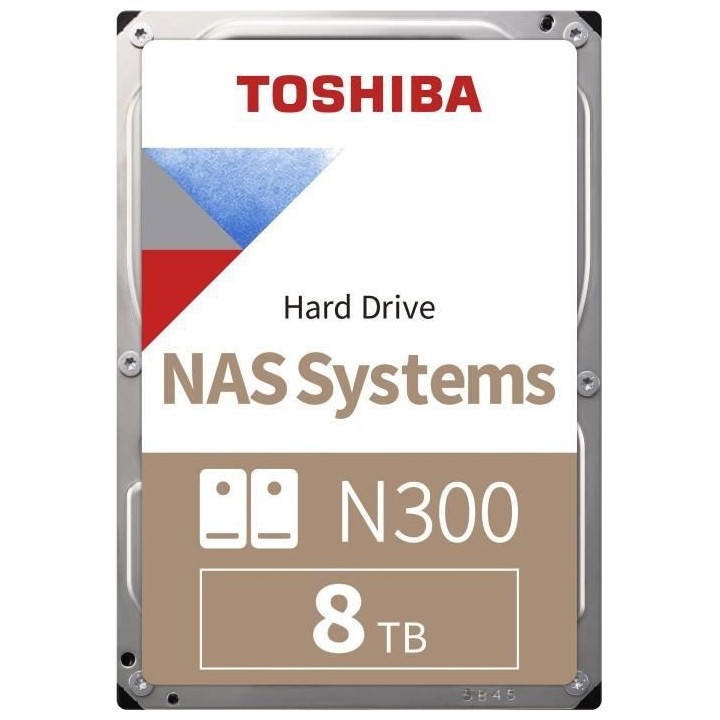 Disque Dur Interne - TOSHIBA - NAS N300 - 8To - 7200 tr/min - 3.5 Boit
