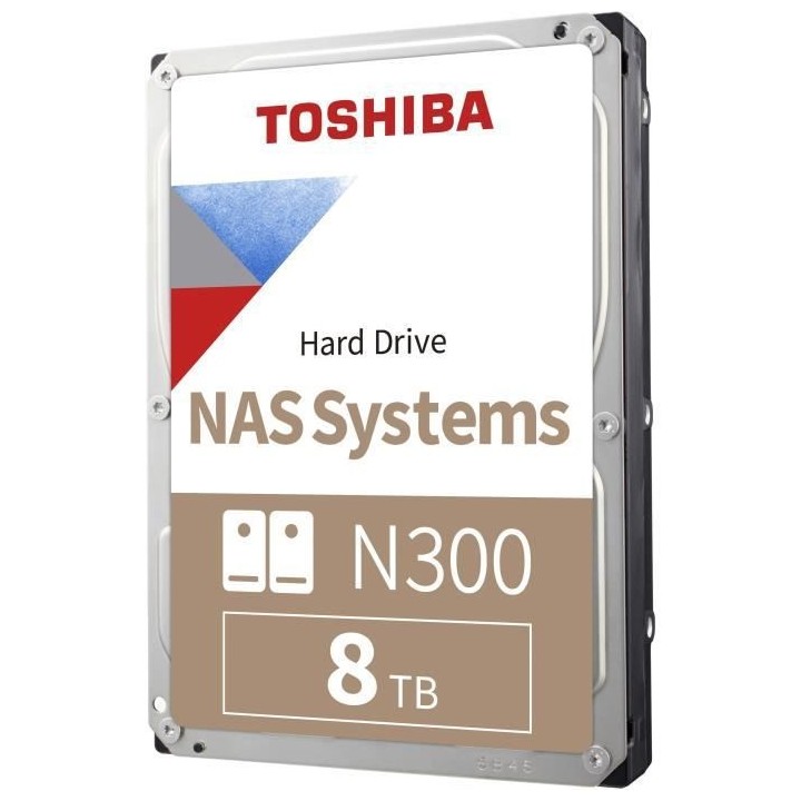 Disque Dur Interne - TOSHIBA - NAS N300 - 8To - 7200 tr/min - 3.5 Boit