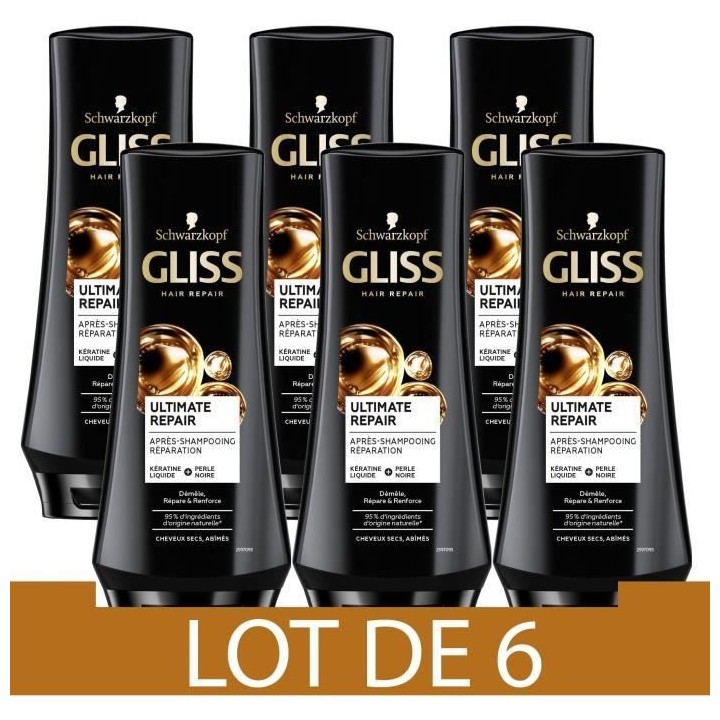 SCHWARZKOPF Gliss - Apres-Shampooing - Ultimate Repair - 200 ml - Lot