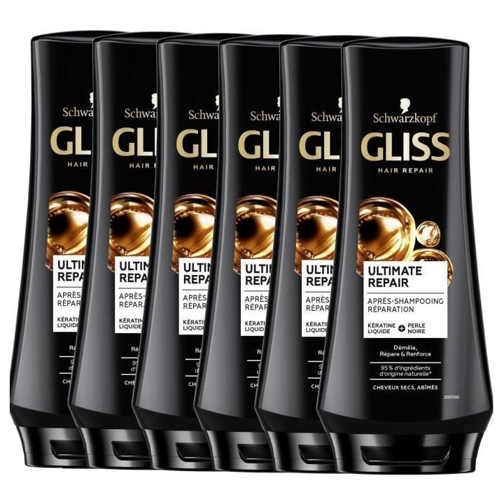 SCHWARZKOPF Gliss - Apres-Shampooing - Ultimate Repair - 200 ml - Lot