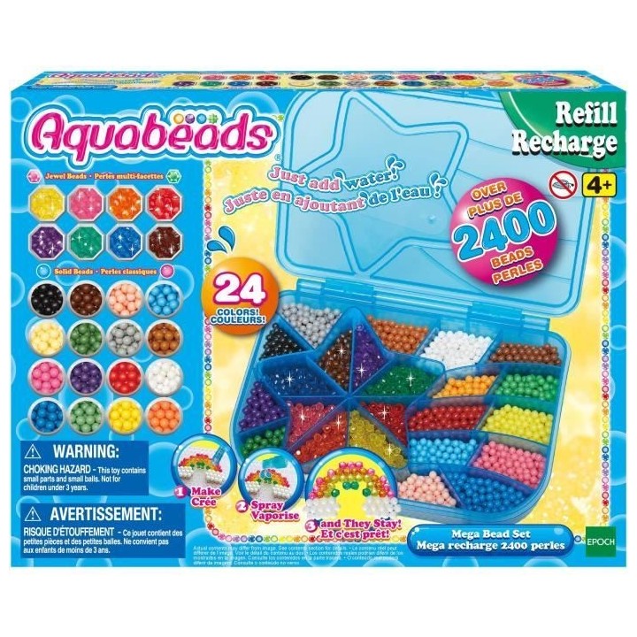 La méga recharge 2400 perles - AQUABEADS - 31502 - 24 couleurs