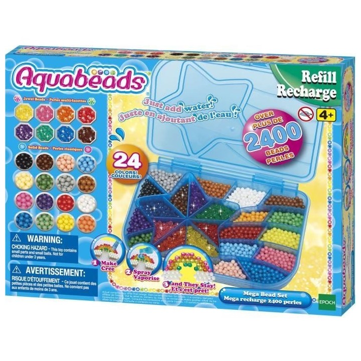 La méga recharge 2400 perles - AQUABEADS - 31502 - 24 couleurs