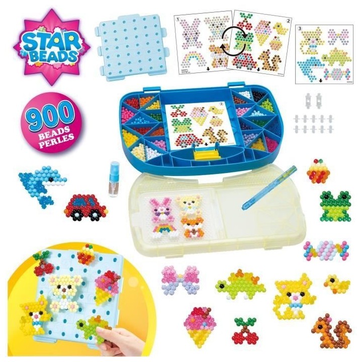 Aquabeads - Mallette d'initiation - 900 perles de différentes formes