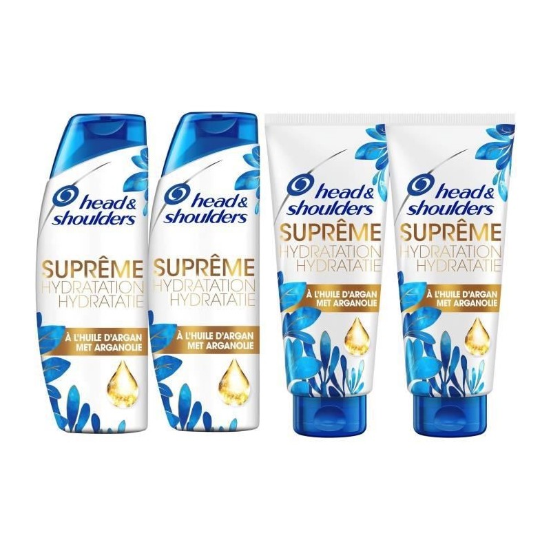 HEAD & SHOULDERS Supreme Hydratation 2 shampoing + 2 apres shampoing