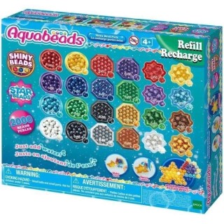 Recharge perles éclats Aquabeads - 2000 perles de 8 couleurs et 3 for