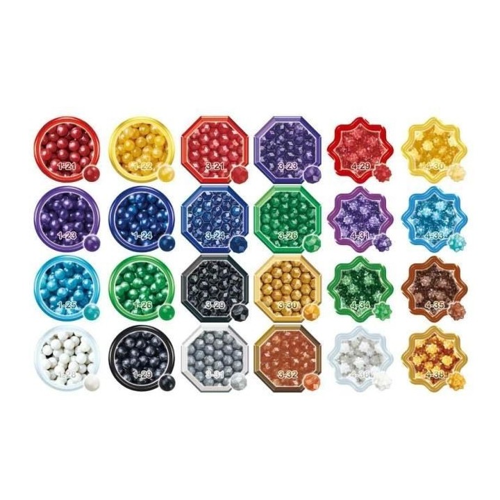 Recharge perles éclats Aquabeads - 2000 perles de 8 couleurs et 3 for