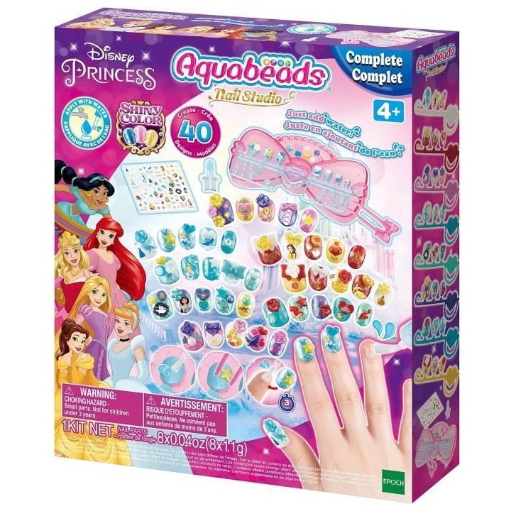 Aquabeads - Nail Studio Princesses Disney - Ongles qui collent avec de