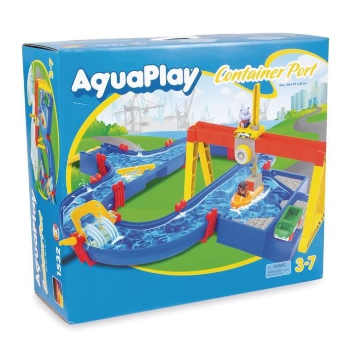 Circuit aquatique Smoby Aquaplay - Port a container avec 5 accessoires