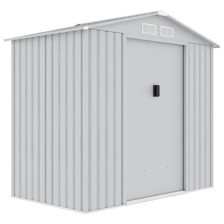Abri de jardin en métal 2,71 m² - 213 x 127 x 195 cm - Kit d'ancrage