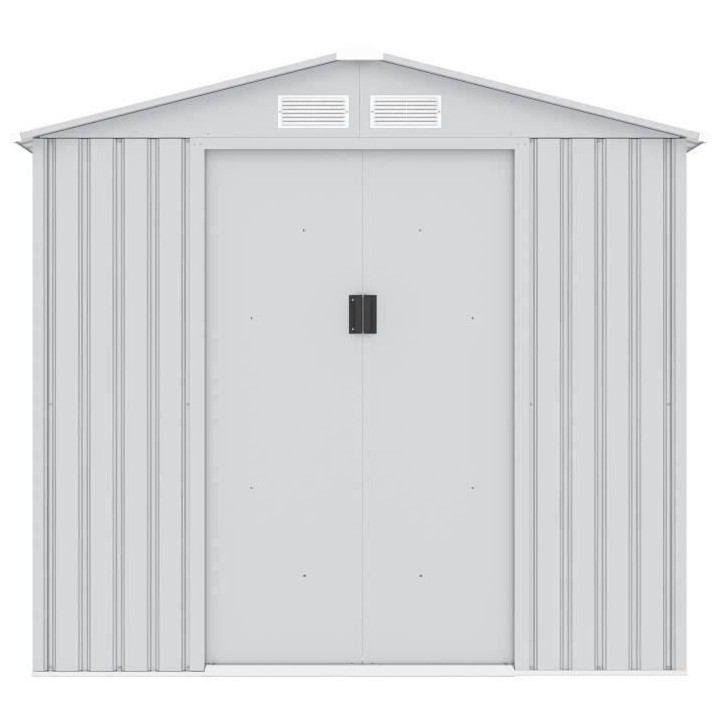 Abri de jardin en métal 2,71 m² - 213 x 127 x 195 cm - Kit d'ancrage