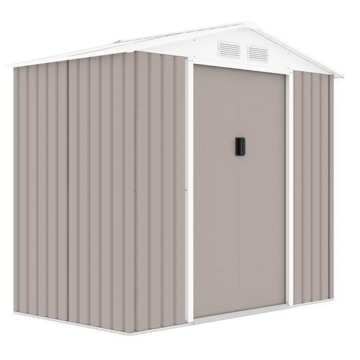 Abri de jardin en métal 2,71 m² - 213 x 127 x 195 cm - Kit d'ancrage